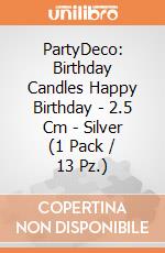 PartyDeco: Birthday Candles Happy Birthday - 2.5 Cm - Silver (1 Pack / 13 Pz.) giochi