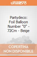 Partydeco: Foil Balloon Number ''0'' - 72Cm - Beige giochi