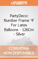Number Frame '4' For Latex Balloons - 126Cm - Silver giochi