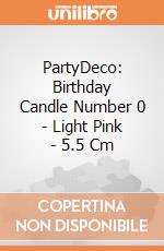 PartyDeco: Birthday Candle Number 0 - Light Pink - 5.5 Cm giochi