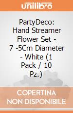 PartyDeco: Hand Streamer Flower Set - 7 -5Cm Diameter - White (1 Pack / 10 Pz.) giochi