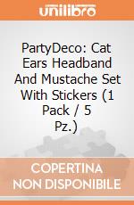 PartyDeco: Cat Ears Headband And Mustache Set With Stickers (1 Pack / 5 Pz.) giochi