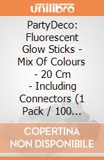 PartyDeco: Fluorescent Glow Sticks - Mix Of Colours - 20 Cm - Including Connectors (1 Pack / 100 Pz.) giochi