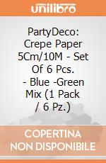 PartyDeco: Crepe Paper 5Cm/10M - Set Of 6 Pcs. - Blue -Green Mix (1 Pack / 6 Pz.) giochi