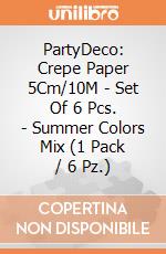 PartyDeco: Crepe Paper 5Cm/10M - Set Of 6 Pcs. - Summer Colors Mix (1 Pack / 6 Pz.) giochi