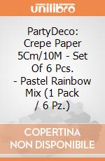 PartyDeco: Crepe Paper 5Cm/10M - Set Of 6 Pcs. - Pastel Rainbow Mix (1 Pack / 6 Pz.) giochi