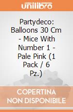 Partydeco: Balloons 30 Cm - Mice With Number 1 - Pale Pink (1 Pack / 6 Pz.) giochi
