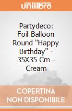 Partydeco: Foil Balloon Round ''Happy Birthday'' - 35X35 Cm - Cream giochi