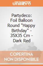 Partydeco: Foil Balloon Round ''Happy Birthday'' - 35X35 Cm - Dark Red giochi