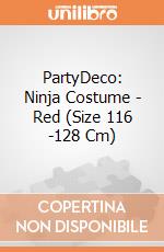 PartyDeco: Ninja Costume - Red (Size 116 -128 Cm) giochi