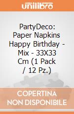 PartyDeco: Paper Napkins Happy Birthday - Mix - 33X33 Cm (1 Pack / 12 Pz.) giochi