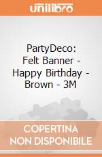 PartyDeco: Felt Banner - Happy Birthday - Brown - 3M giochi