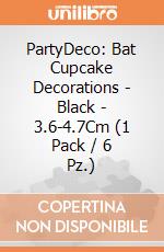 PartyDeco: Bat Cupcake Decorations - Black - 3.6-4.7Cm (1 Pack / 6 Pz.) giochi