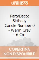 PartyDeco: Birthday Candle Number 0 - Warm Grey - 6 Cm giochi