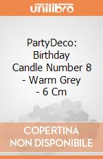 PartyDeco: Birthday Candle Number 8 - Warm Grey - 6 Cm giochi