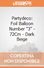 Partydeco: Foil Balloon Number ''3'' - 72Cm - Dark Beige giochi