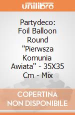 Partydeco: Foil Balloon Round ''Pierwsza Komunia Awiata'' - 35X35 Cm - Mix giochi