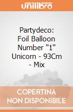 Partydeco: Foil Balloon Number ''1'' Unicorn - 93Cm - Mix giochi