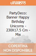 PartyDeco: Banner Happy Birthday Unicorns - 230X17.5 Cm - Mix giochi