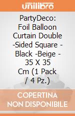 Partydeco: Foil Balloon Curtain Double-Sided Square - Black-Beige, 35 X 35 Cm (1 Pack / 4 Pz.) giochi