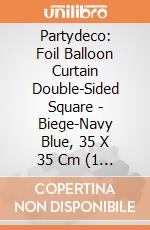 Partydeco: Foil Balloon Curtain Double-Sided Square - Biege-Navy Blue, 35 X 35 Cm (1 Pack / 4 Pz.) giochi