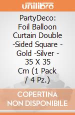 Partydeco: Foil Balloon Curtain Double-Sided Square - Gold-Silver, 35 X 35 Cm (1 Pack / 4 Pz.) giochi