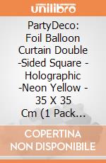 Partydeco: Foil Balloon Curtain Double-Sided Square - Holographic-Neon Yellow, 35 X 35 Cm (1 Pack / 4 Pz.) giochi