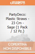 PartyDeco: Plastic Straws - 23 Cm - Sage (1 Pack / 12 Pz.) giochi