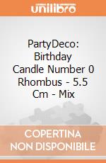PartyDeco: Birthday Candle Number 0 Rhombus - 5.5 Cm - Mix giochi