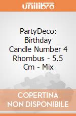 PartyDeco: Birthday Candle Number 4 Rhombus - 5.5 Cm - Mix giochi