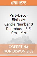 PartyDeco: Birthday Candle Number 8 Rhombus - 5.5 Cm - Mix giochi