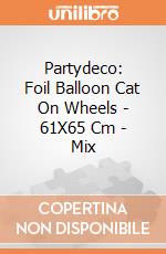 Partydeco: Foil Balloon Cat On Wheels - 61X65 Cm - Mix giochi