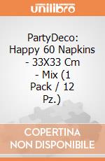 PartyDeco: Happy 60 Napkins - 33X33 Cm - Mix (1 Pack / 12 Pz.) giochi