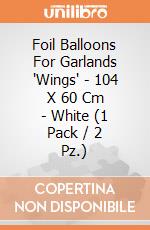 Foil Balloons For Garlands 'Wings' - 104 X 60 Cm - White (1 Pack / 2 Pz.) giochi