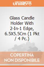 Glass Candle Holder With 2-In-1 Edge, 6.5X5.5Cm (1 Pkt / 4 Pc.) giochi