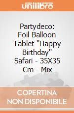 Partydeco: Foil Balloon Tablet ''Happy Birthday'' Safari - 35X35 Cm - Mix giochi