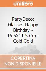 PartyDeco: Glasses Happy Birthday - 16.5X11.5 Cm - Cold Gold giochi