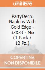 Napkins With Gold Edge, 33X33, Mix (1 Pkt / 12 Pc.) giochi