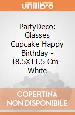 PartyDeco: Glasses Cupcake Happy Birthday - 18.5X11.5 Cm - White giochi