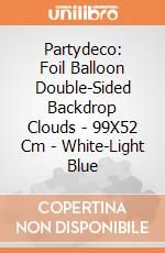 Partydeco: Foil Balloon Double-Sided Backdrop Clouds - 99X52 Cm - White-Light Blue giochi