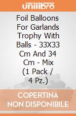 Foil Balloons For Garlands Trophy With Balls - 33X33 Cm And 34 Cm - Mix (1 Pack / 4 Pz.) giochi