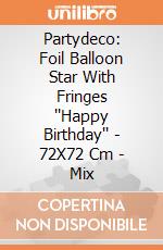 Partydeco: Foil Balloon Star With Fringes ''Happy Birthday'' - 72X72 Cm - Mix giochi