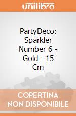 PartyDeco: Sparkler Number 6 - Gold - 15 Cm giochi