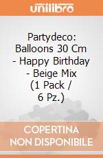 Partydeco: Balloons 30 Cm - Happy Birthday - Beige Mix (1 Pack / 6 Pz.) giochi