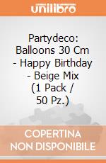 Partydeco: Balloons 30 Cm - Happy Birthday - Beige Mix (1 Pack / 50 Pz.) giochi