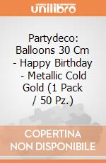 Partydeco: Balloons 30 Cm - Happy Birthday - Metallic Cold Gold (1 Pack / 50 Pz.) giochi