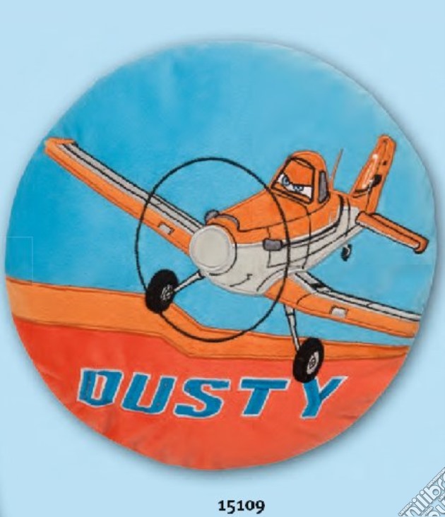 Planes - Cuscino Dusty Tondo Ricamato 36 Cm gioco di Joy Toy