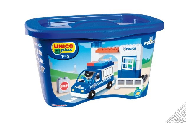 Androni: Unico Plus - Costruzioni 2-5 Anni - Cestino Polizia (Made In Italy) gioco di Unico Plus