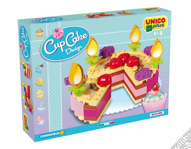 Androni: Unico Plus - Costruzioni 2-5 Anni - Torta Cup Cake (Made In Italy) gioco di Unico Plus