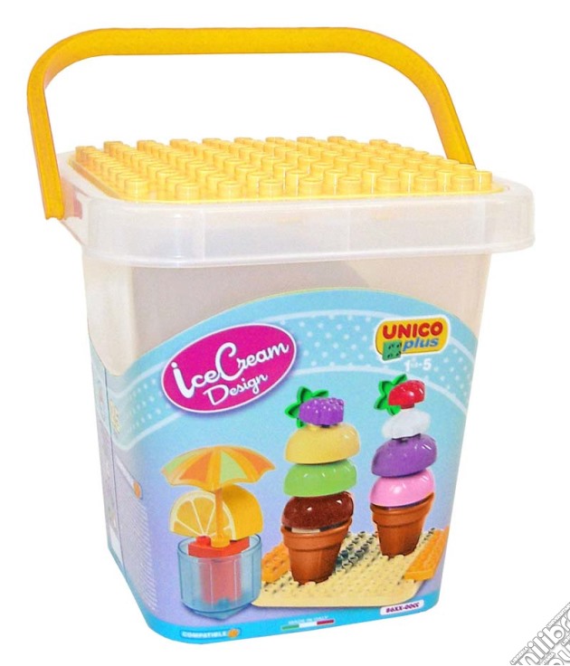 Androni: Unico Plus - Costruzioni 2-5 Anni - Secchio Crea Gelati (Made In Italy) gioco di Unico Plus